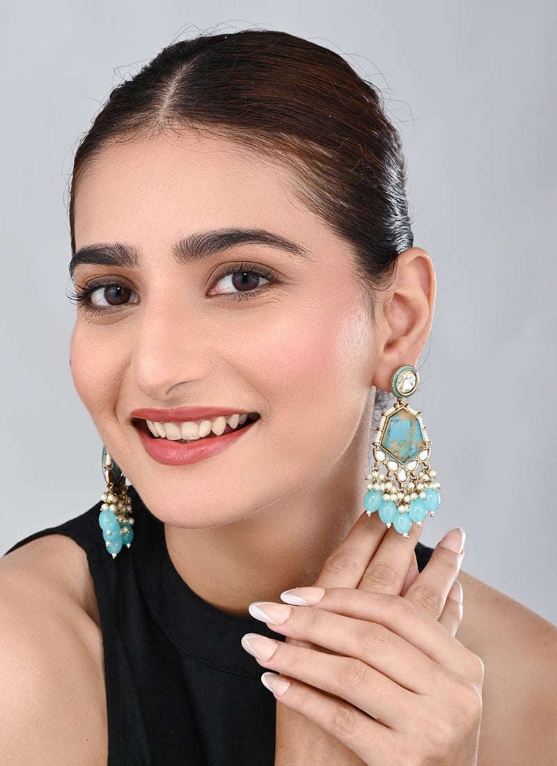 Green Traditional Dangler Earrings After Six Wear