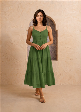 Green tropical palm tree printed cotton co ord set