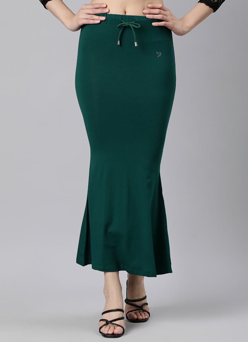 Green Women Saree Skirt Leisure Wear
