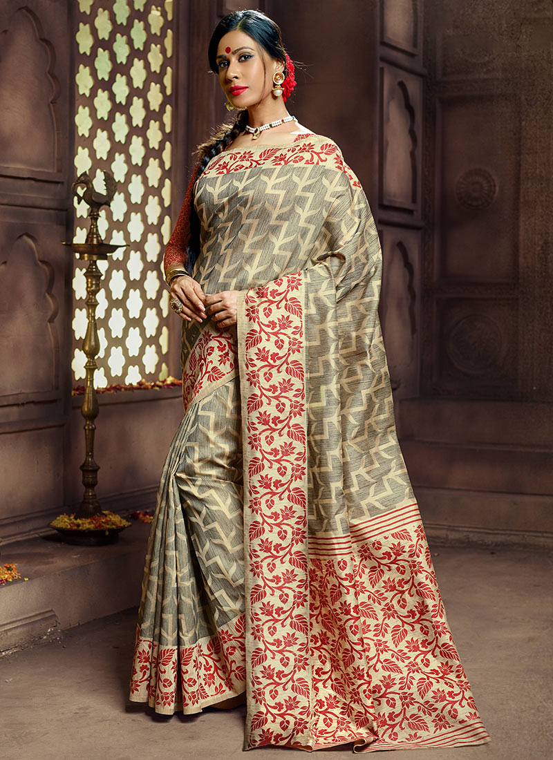 Grey Art Silk Benarasi Sarees SASSGVNA1004