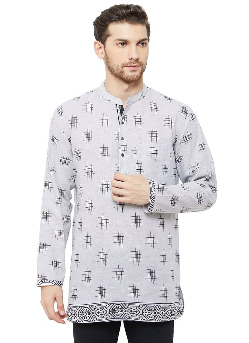 Grey Cotton Kurta