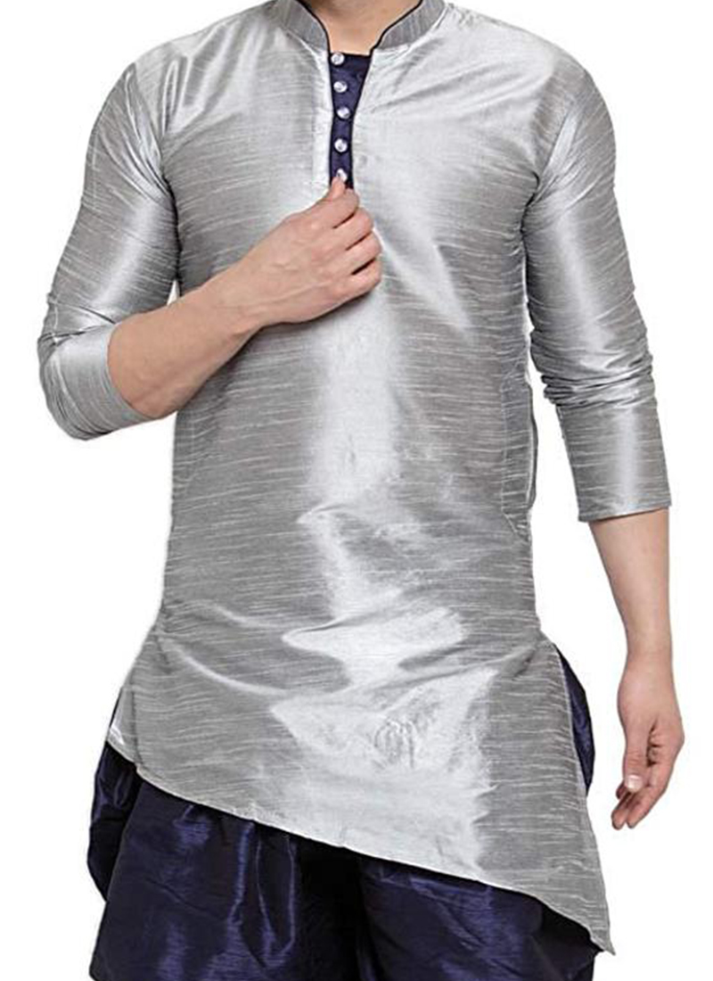 Cream Kurta Dupion Silk Dhoti main image 0