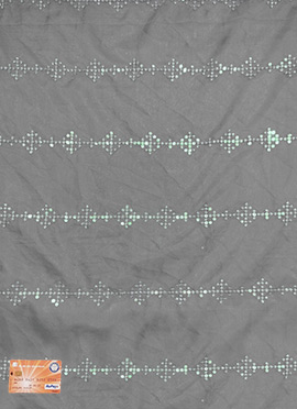 Brown Embroidered Organza Fabric