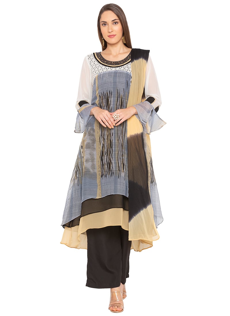 Grey Palazzo Suit After Six Wear