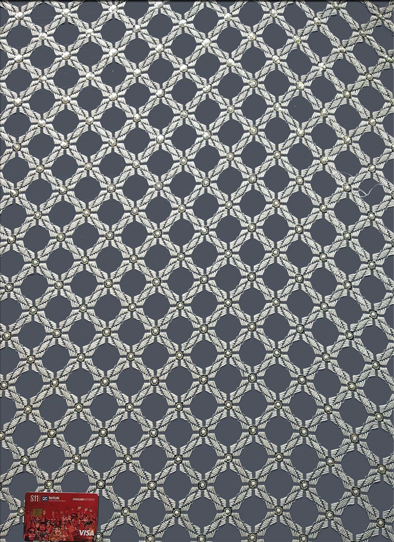 Grey Georgette Embroidered Fabric