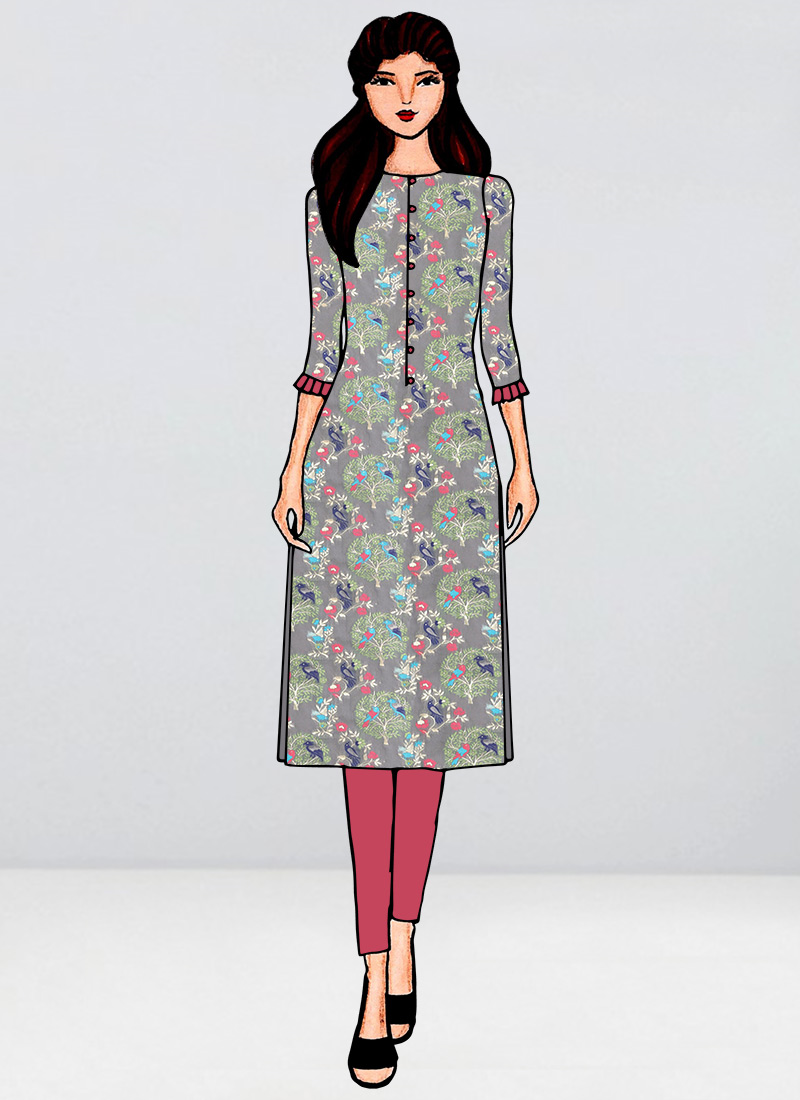 Shop Grey N Pink Narrow Straight Pant Suit Made to Measure dress for