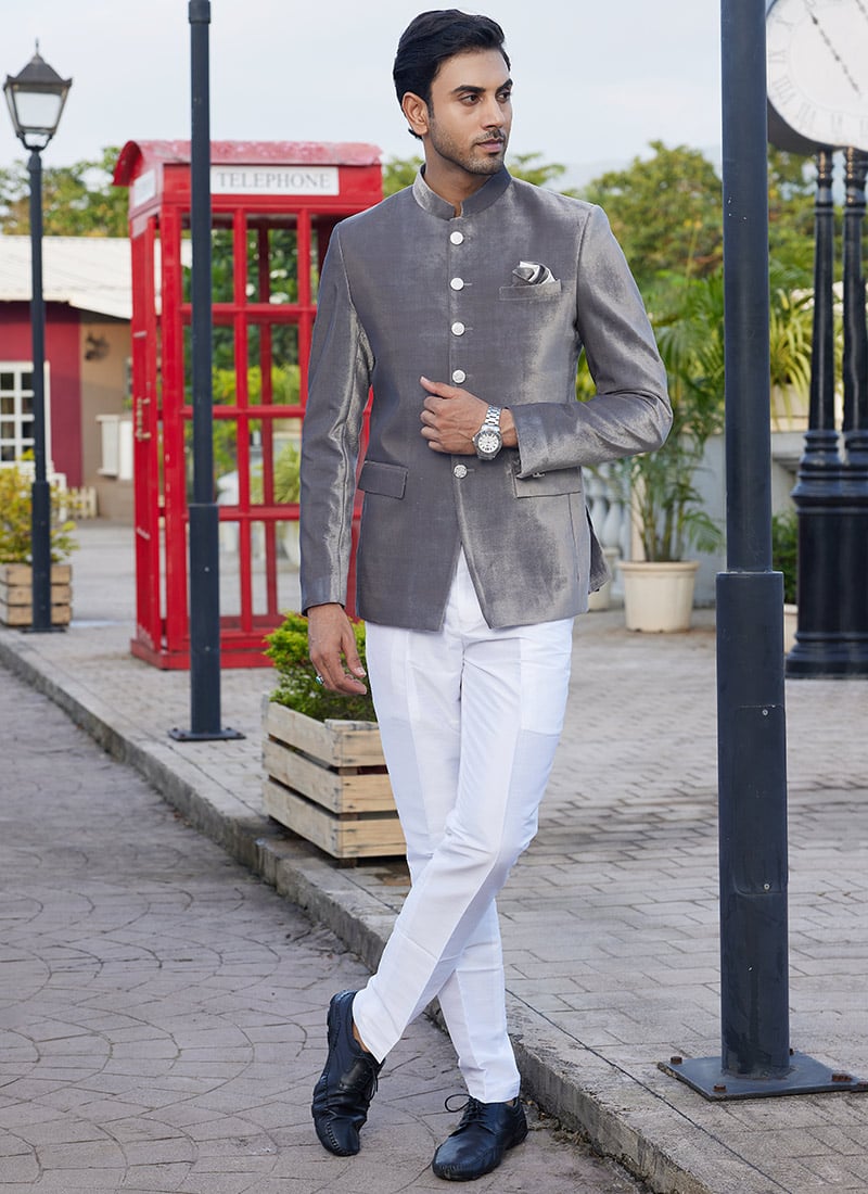 Grey Velvet Elegant Blazers