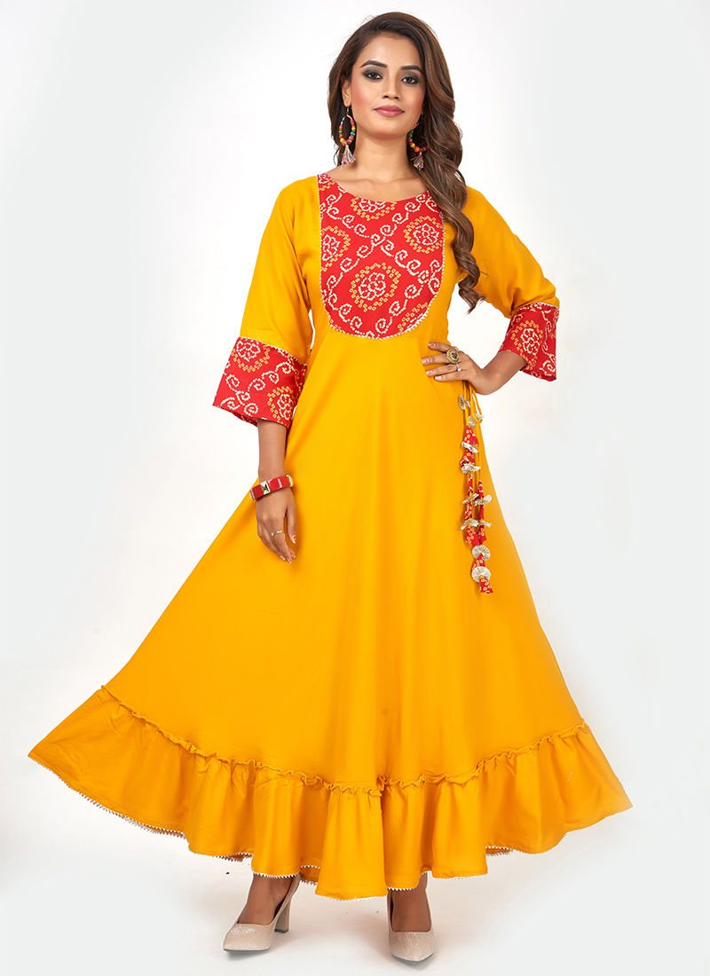 Yellow Kurta Brocade Churidar main image 0