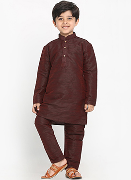 Heritage inspired Silk Dupion Kids Boys Kurta Pyjama