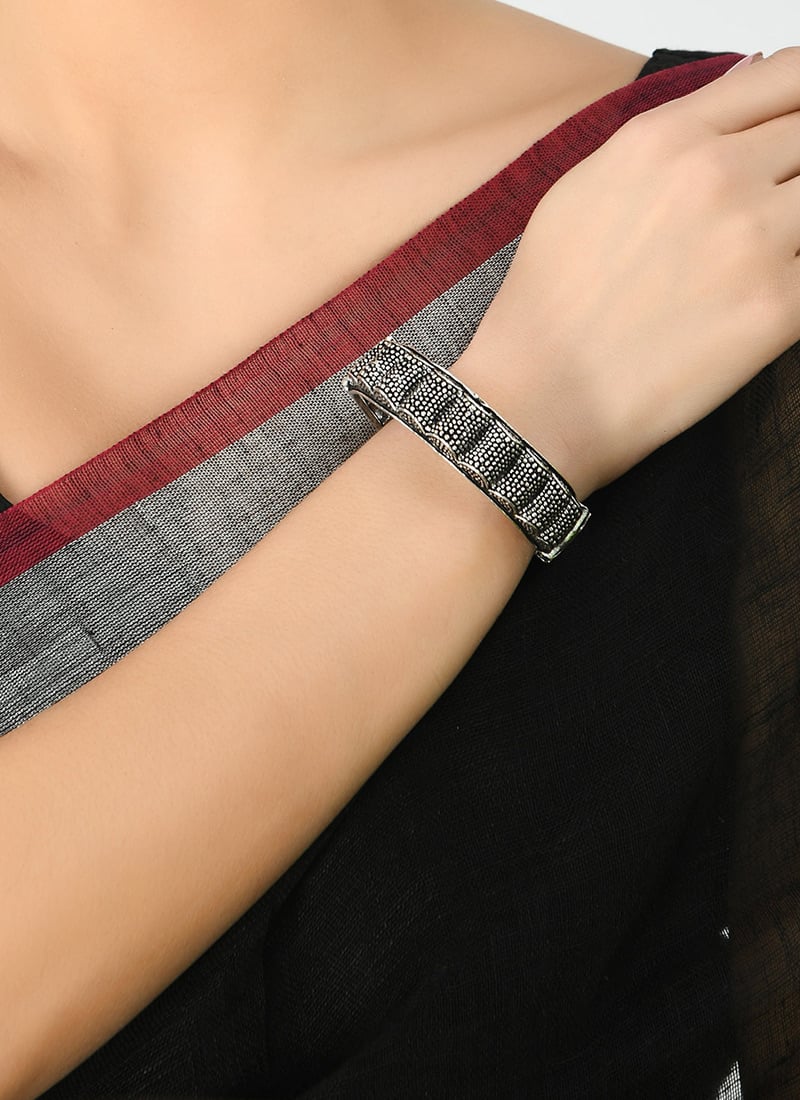 Heritage Silver Oxidised Bangle After Six Wear