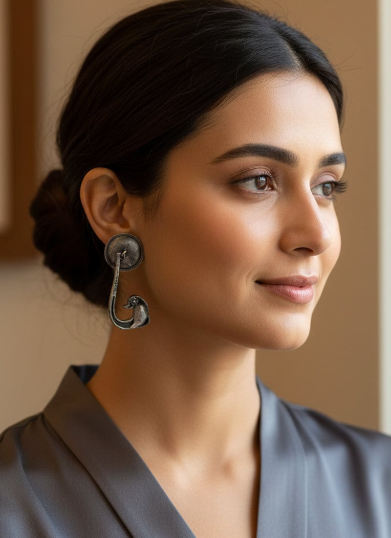 Heritage Silver Oxidised Drop After Six Wear