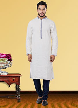 Ice Blue Georgette Embroidered Kurta Pyjama