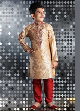 Impressive Beige Kurta Pyjama