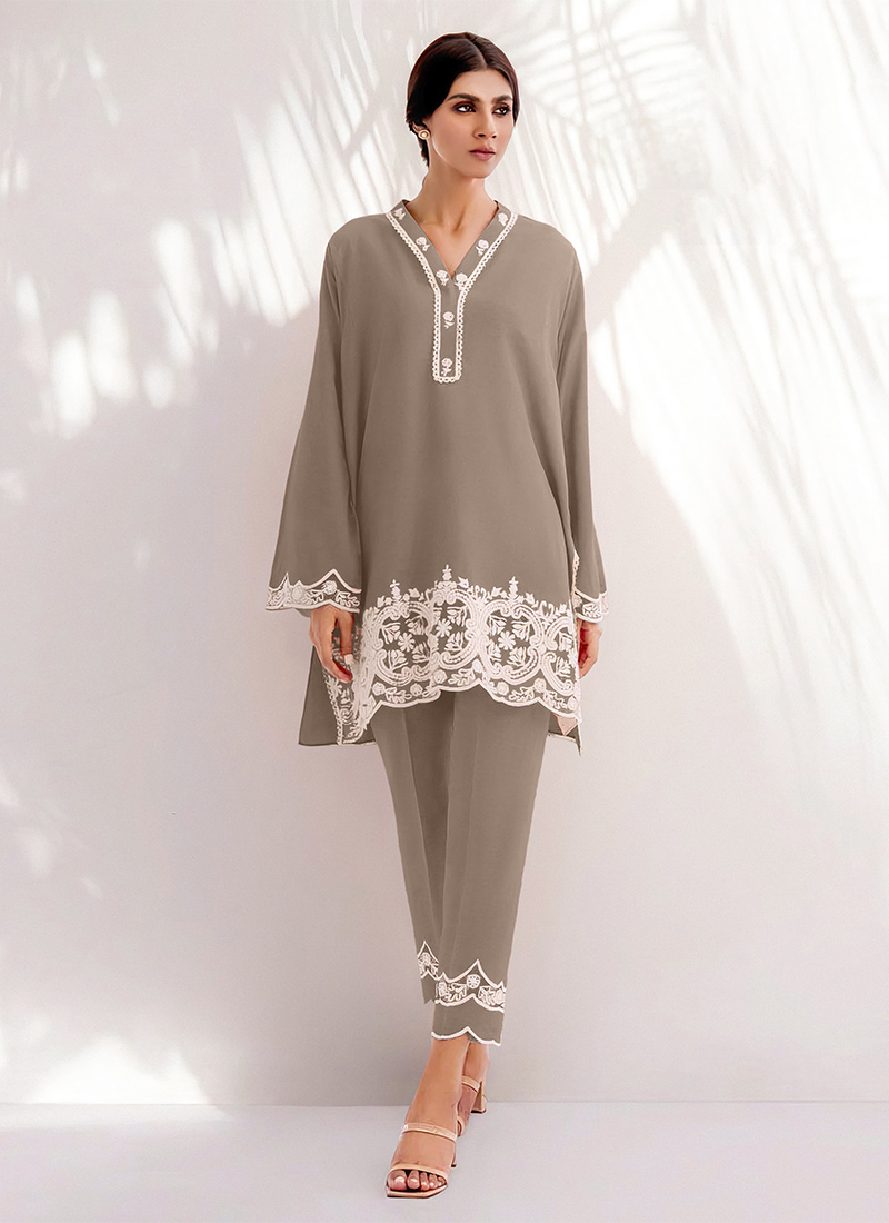 Light Cyan Indo western Cool Cotton Chudidaar main image 1