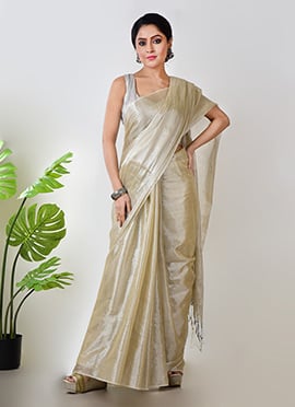 Ivory Tissue Saree