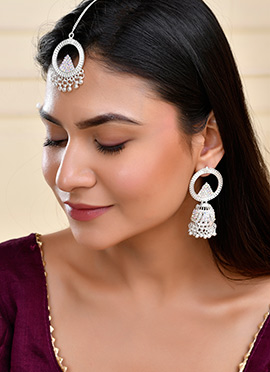 Jhumka Of Silver Stone Radiance