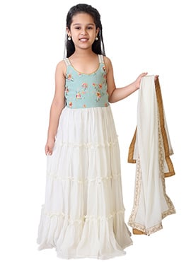 Kids Girls Yellow Georgette Anarkali Suit