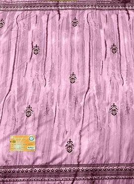 Lavender Art Silk Embroidered Fabric