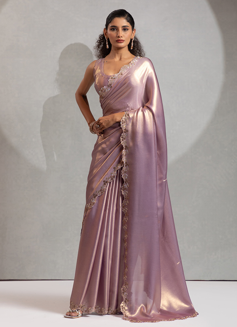 Lavender Georgette Saree main image 0
