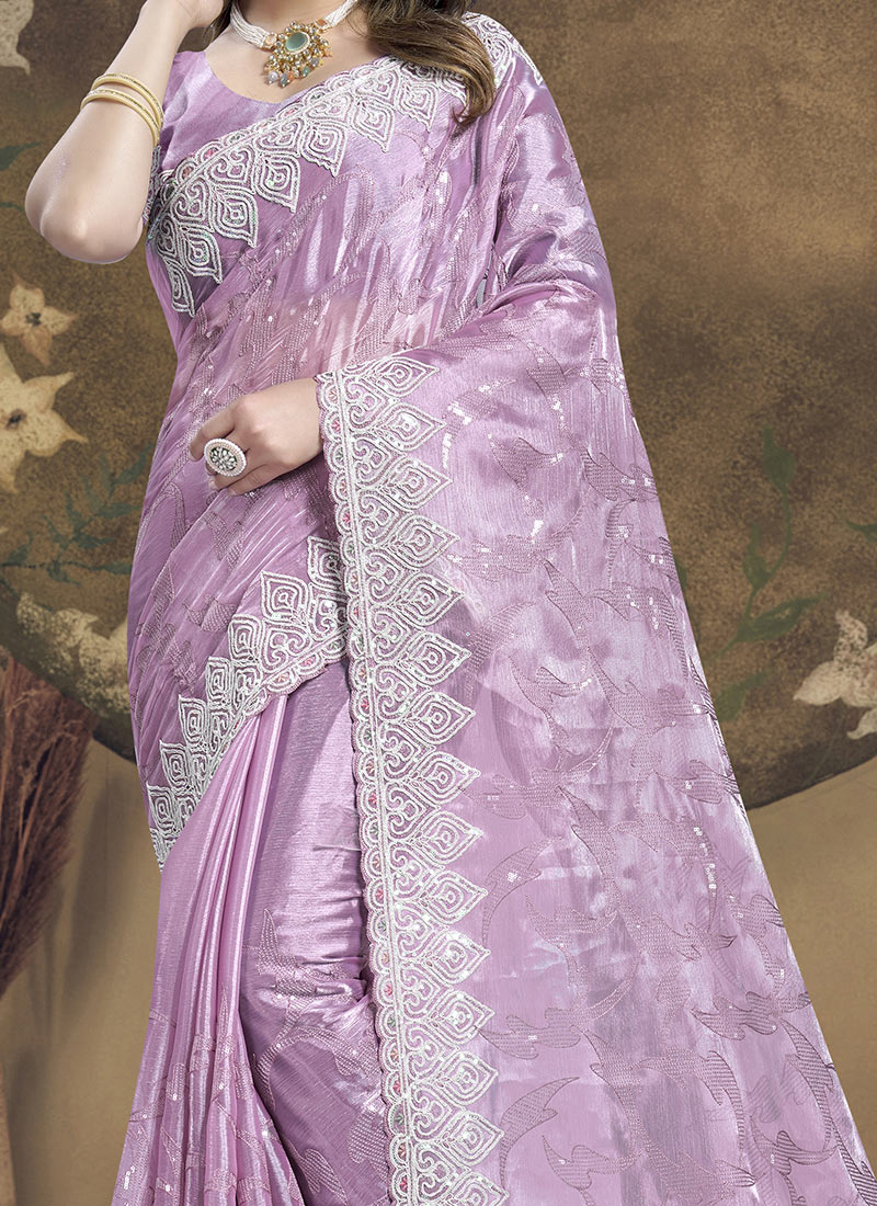Lavender draped saree set main image 0
