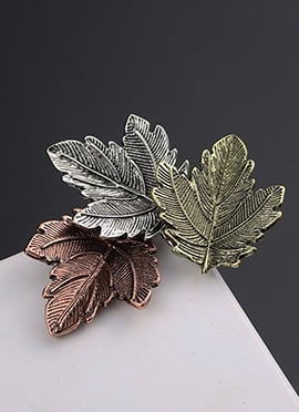 Leaf Silver Oxidised Men Brooch