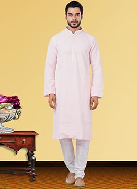 Lemonade Pink Georgette Embroidered Kurta Pyjama