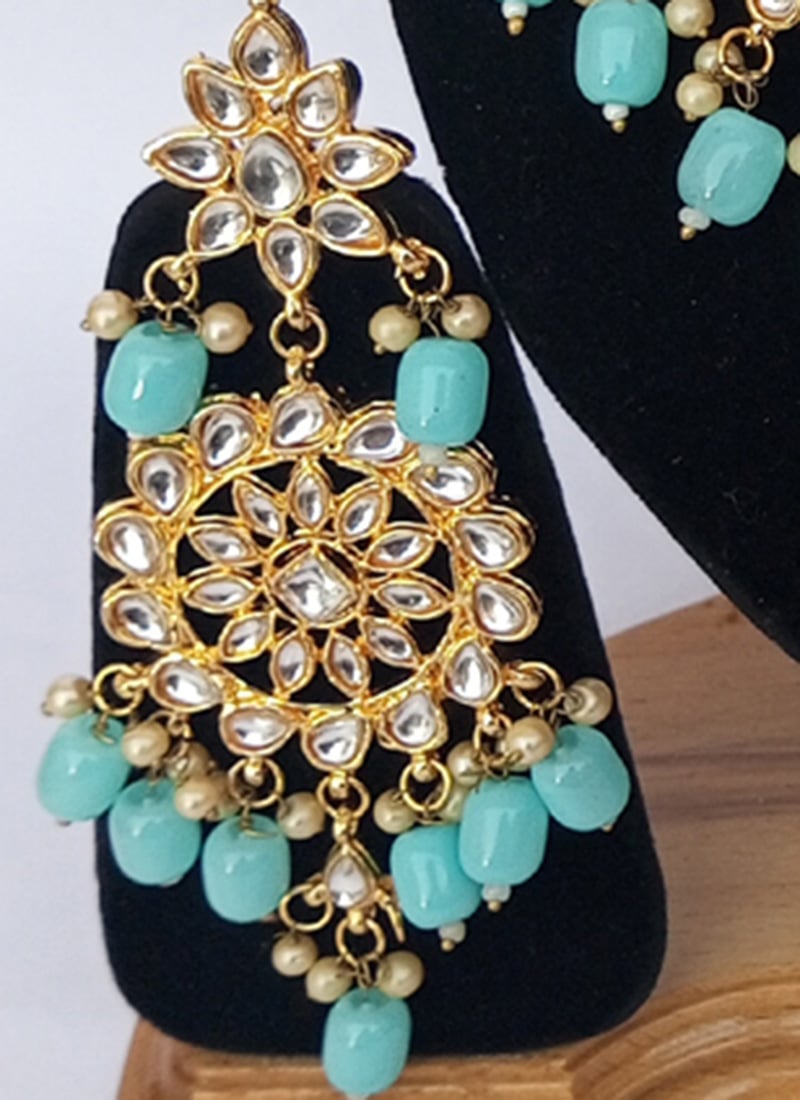 Buy Light Blue Necklace Set Wedding Wear Online at Best Price Cbazaar