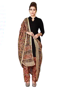 Light Peach N Red Cotton Patiala Pant