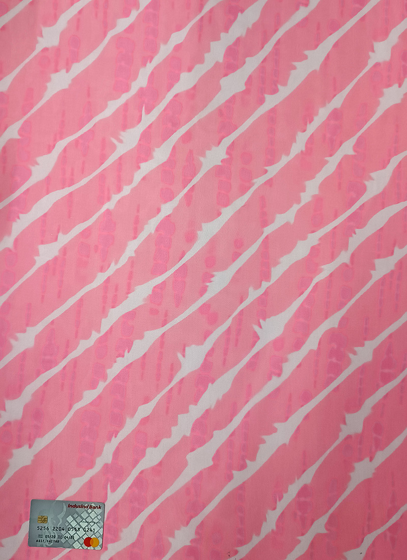 Light Pink Organza Printed Fabric
