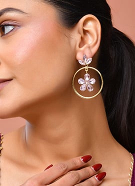 Light Purple Kundan Drops