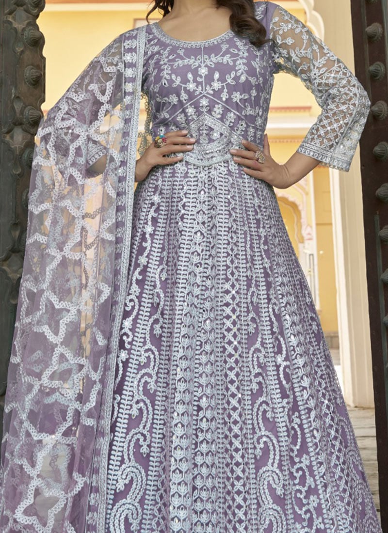 Elegant Net Suit With Mirror Work PC2089 main image 0