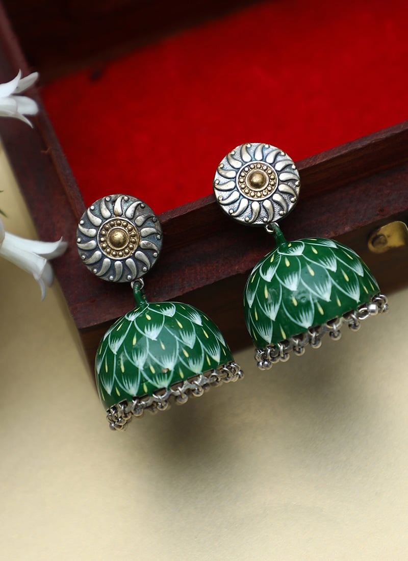 Lovely Green Alloy Jhumka Party Wear-ERDSTB405423