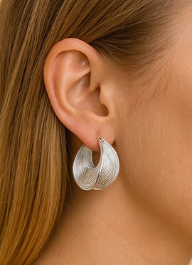 Luminous Silver Polished Hoops