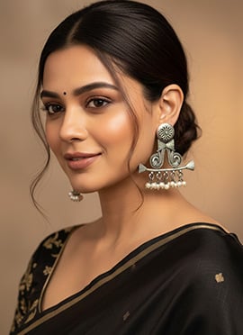 Luxe Silver Oxidised Drop