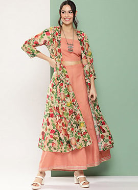 Luxurious Blended Cotton Printed Indowestern Sets And Suits