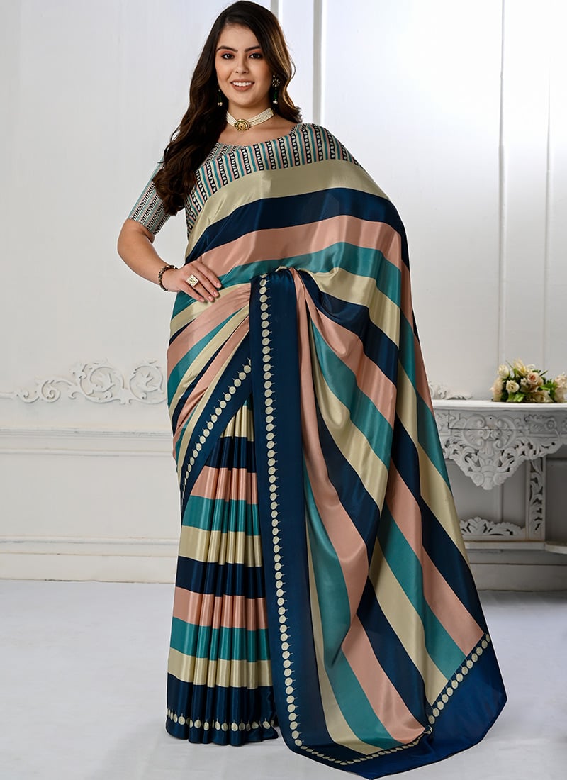 Luxurious Faux Crepe Digital Print Saree After Six Wear
