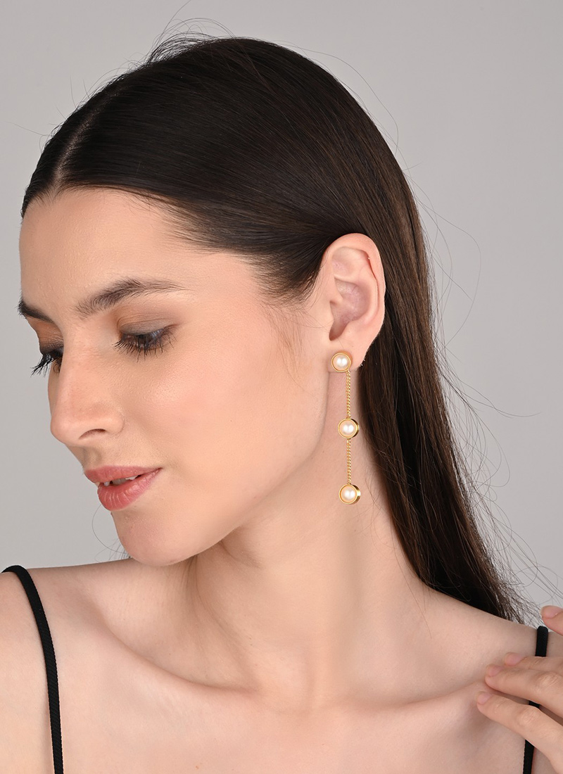 Luxurious Gold Pearl Drops After Six Wear