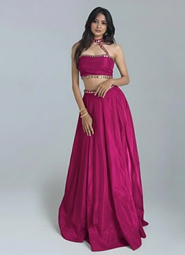 Magenta Silk Elegant Lehenga