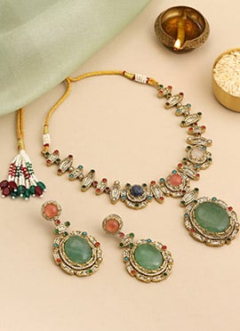 Majestic Multicolored Kundan Stones Necklace