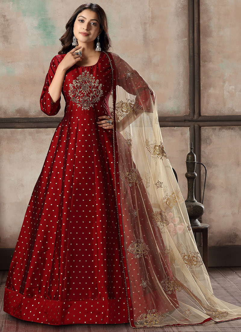 silk anarkali designs