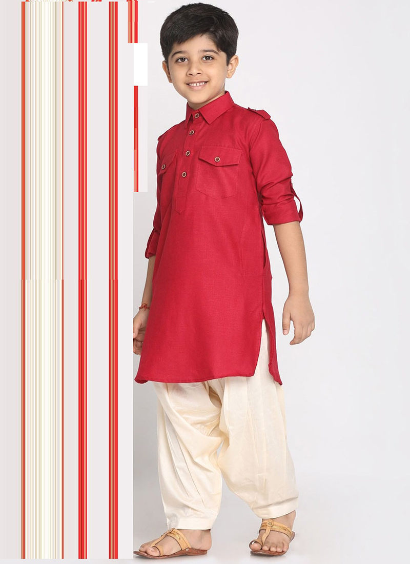 Maroon Cotton Blend Solid Stitched Kurta Pyjama Party Wear