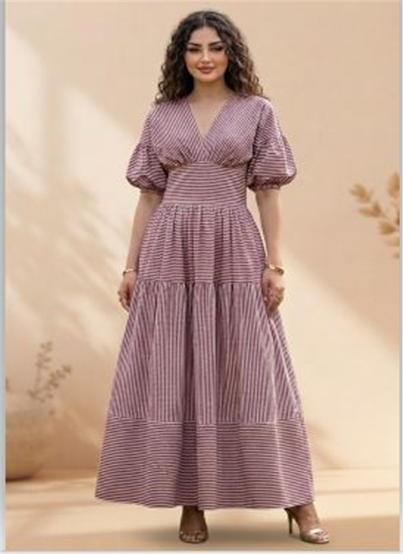 Maroon Cotton Printed Tiered Maxi Dress After Six Wear
