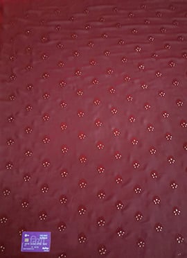 Maroon Georgette Embroidered Fabric