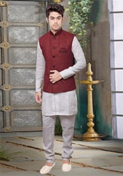 nehru jacket maroon colour