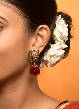 Maroon Kundan Embellished Drops