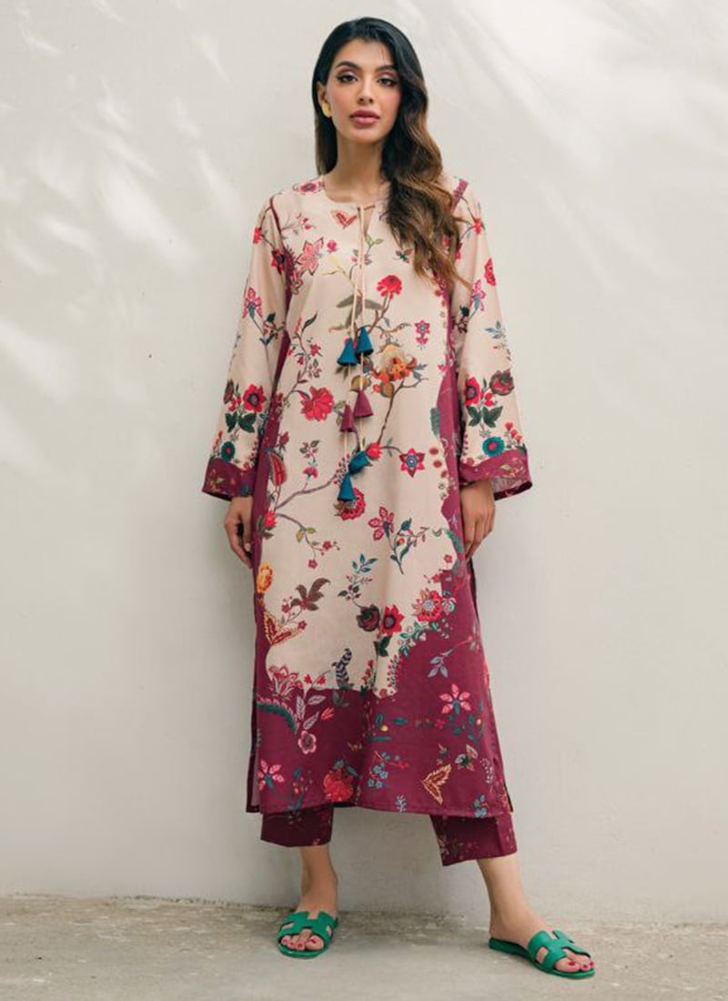 Maroon Rayon Digital Print Indowestern Co ord Set After Six Wear