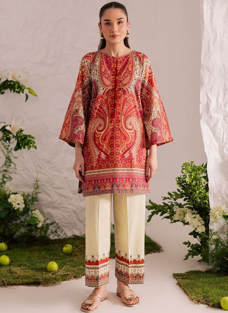 Maroon Rayon Digital Print Indowestern Co ord Set After Six Wear