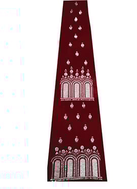 Maroon Sequinse Embroidered Georgette Fabric