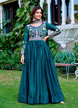 Maroon Silk Sequins Embroidered Anarkali Suit Festive Wear