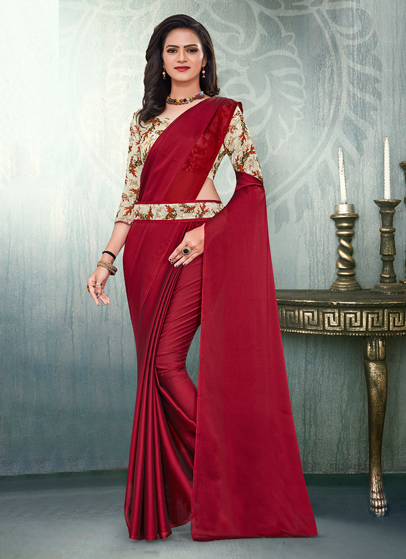 plain saree for party